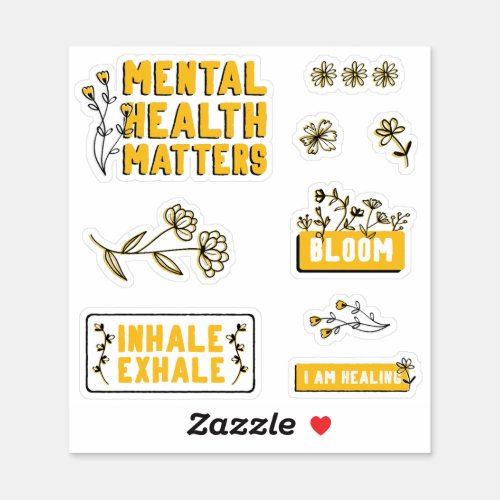 Mental Health pack _ yellow flowers aesthetic Sticker