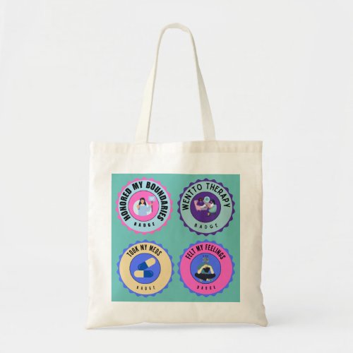 Mental Health Patches Tote Bag