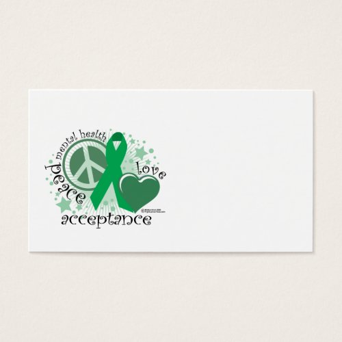 Mental Health Peace Love Acceptance Business Card Template