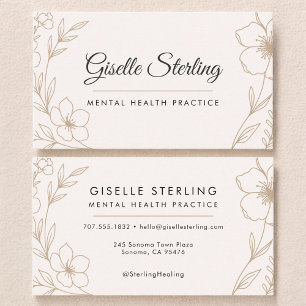 Mental Health Practice Botanical Floral  Business Card