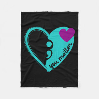 Mental Health Prevention Image Fleece Blanket