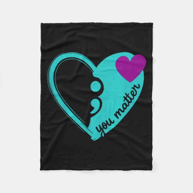 Mental Health Prevention Image Fleece Blanket (Front)
