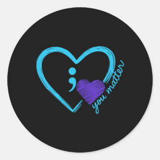 Mental Health Prevention Print Classic Round Sticker