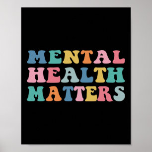 Mental Health Problems Colorful Aesthetic Preppy Poster