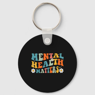 Mental Health Problems Groovy Psychologist Therapy Keychain