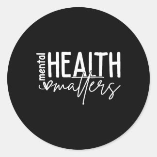 Mental Health Problems Heart Love Awareness Suppor Classic Round Sticker