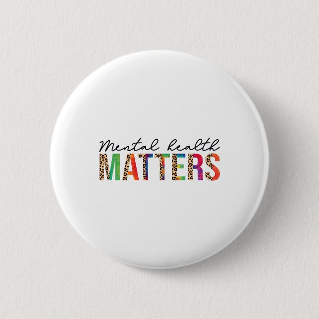 Mental Health Problems Human Brain Illness Awarene Button (Front)