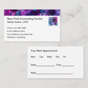 Mental Health Psychotherapist Appointment Cards