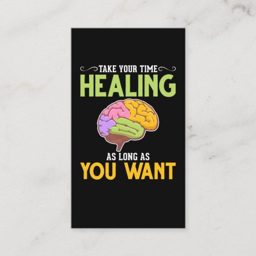 Mental Health Quote Colorful Brain Business Card