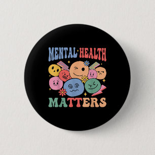 Mental-health Retro Groovy S Awareness Self Care  Button