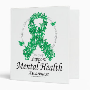Mental Health Ribbon of Butterflies Binder