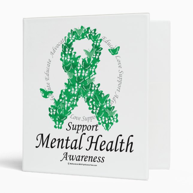 Mental Health Ribbon of Butterflies Binder (Front/Inside)