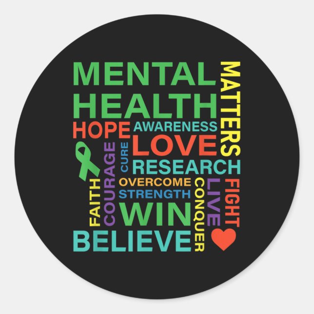 Mental Health S Awareness Depression  Classic Round Sticker (Front)