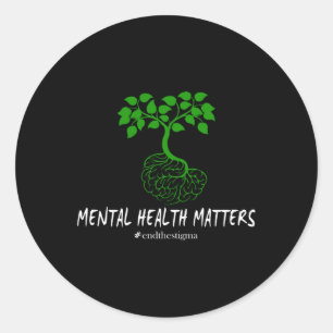 Mental Health S Awareness Month End The Stigma Lon Classic Round Sticker