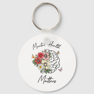 Mental Health S Floral Brain Mental Health Awarene Keychain