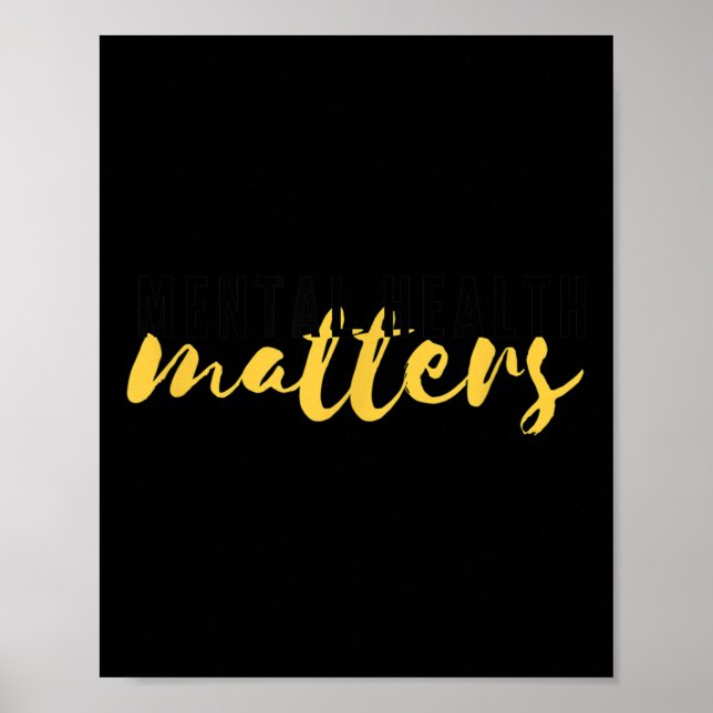 Mental Health S - Typography Yellow Awareness  Poster (Front)