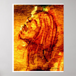 Mental Health Sadness Watercolor Painting Poster