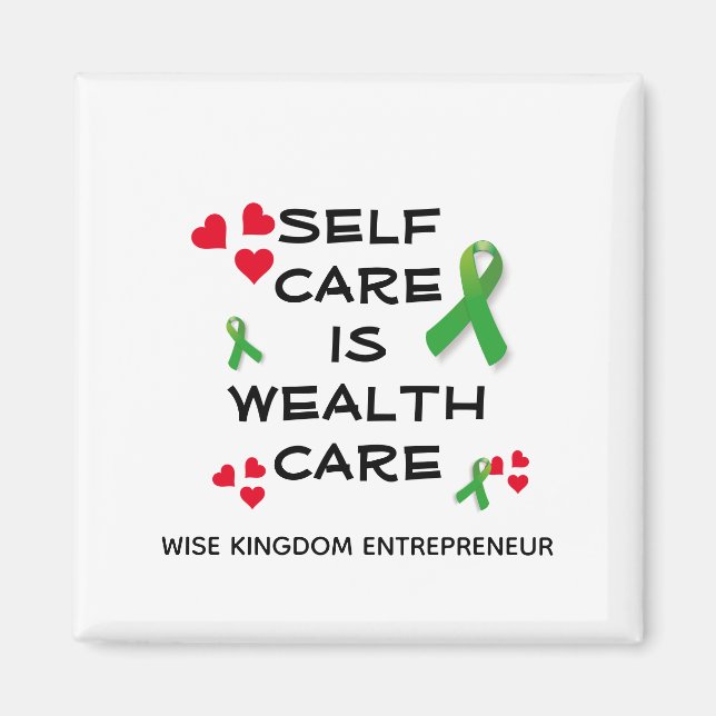 Mental Health SELF CARE WEALTH CARE Christian Magnet (Front)