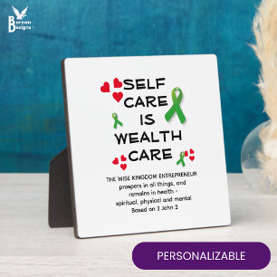 Mental Health SELF CARE WEALTH CARE Christian Plaque