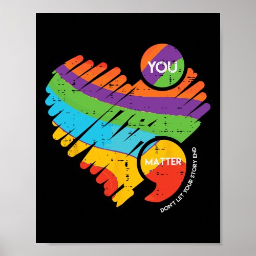 Mental Health Semicolon Dont Let Your Story End Aw Poster