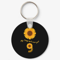 Mental Health Semicolon Sunflower Suicide Preventi Keychain
