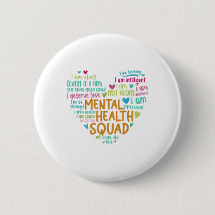 Mental Health Squad Love Heart Facts Mental Health Button