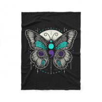 Mental Health Suicide Awareness Semicolon Butterfl Fleece Blanket