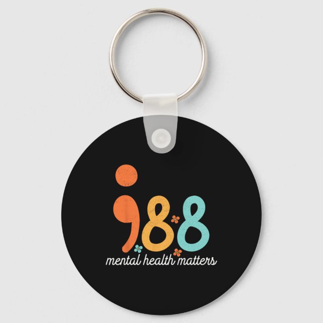Mental Health Suicide Prevention Awareness Support Keychain (Front)