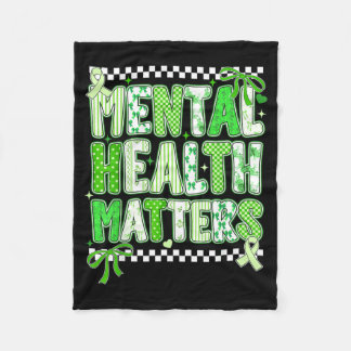 Mental Health Support Squad Preppy Motivational Fleece Blanket