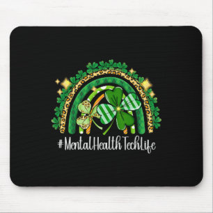 Mental Health Tech Rainbow St Patricks Day Matchin Mouse Pad