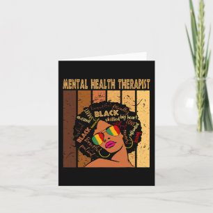 Mental Health Therapist Afro Women Black History M Card