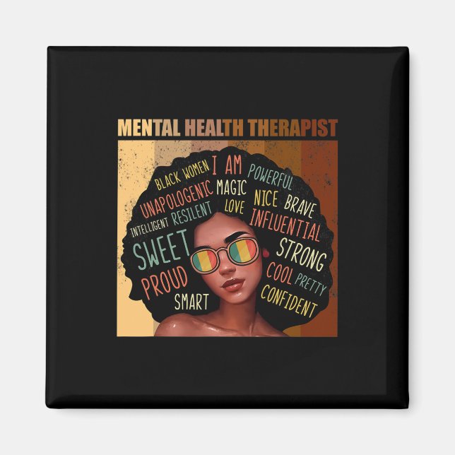 Mental Health Therapist Afro Women Black History M Magnet (Front)