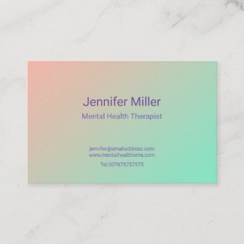 Mental Health Therapist Business Card by CHACKSTER at Zazzle
