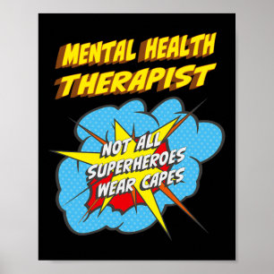 Mental Health Therapist Fun Superhero Job  Poster