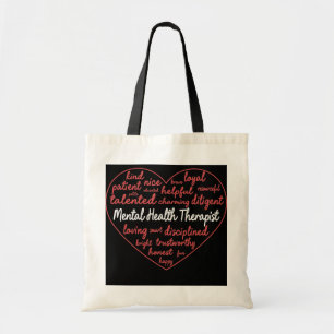 Mental Health Therapist Heart  Tote Bag