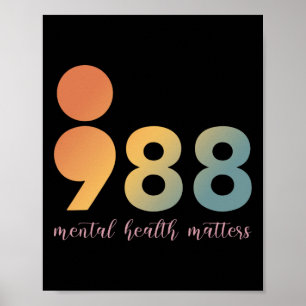 Mental Health Therapy 988 Semicolon Counselor Posi Poster