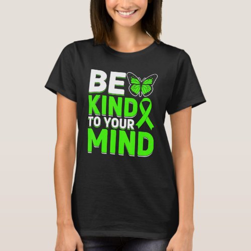 Mental Health Warrior Awareness Month Green Ribbon T_Shirt