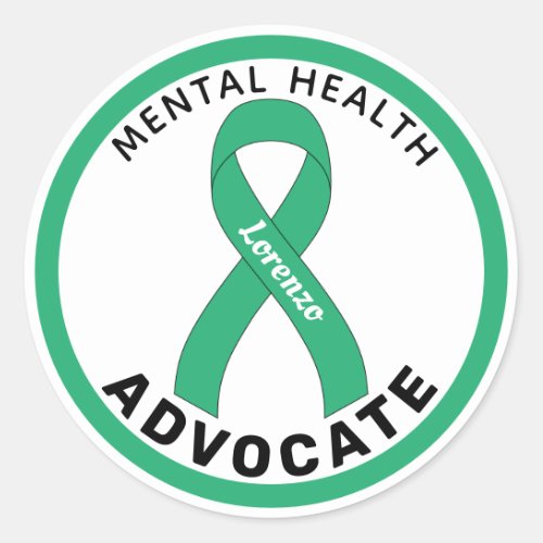 Mental Health Warrior Ribbon White Round Sticker