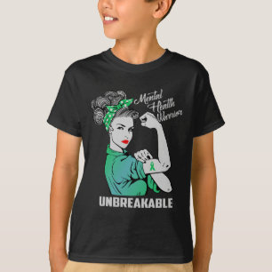 Mental Health Warrior Unbreakable - Awareness Mont T-Shirt