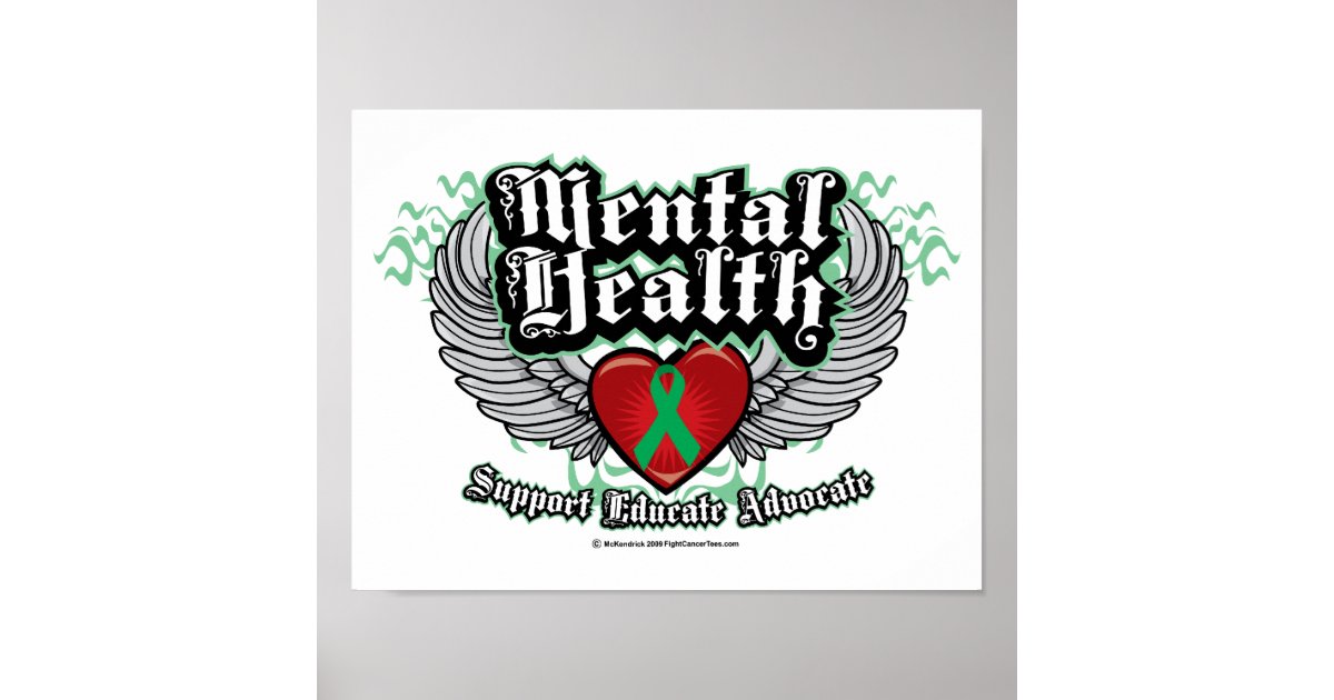 Mental Health Wings Poster Zazzle