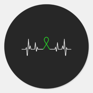 Mental Illness Green Ribbon Mental Health Awarenes Classic Round Sticker