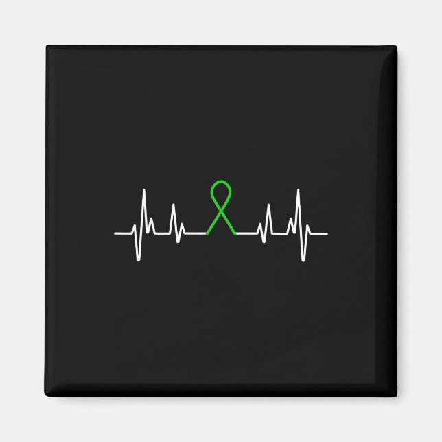Mental Illness Green Ribbon Mental Health Awarenes Magnet (Front)