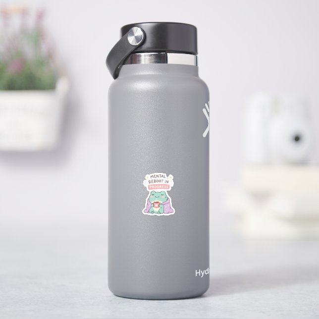 Mental Reboot Progress Cute Frog Self Care Sticker (HydroFlask)