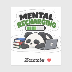 Mental Recharging – Sleepy Panda Funny Sticker