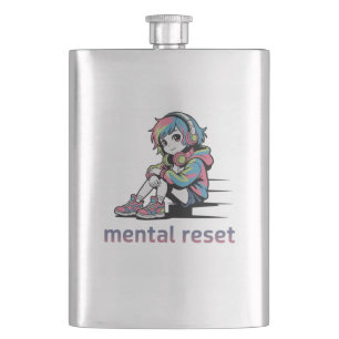 Mental Reset – Chill Anime Streetwear Design Flask