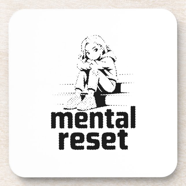Mental Reset – Silent Reflection Edition Beverage Coaster (Front)