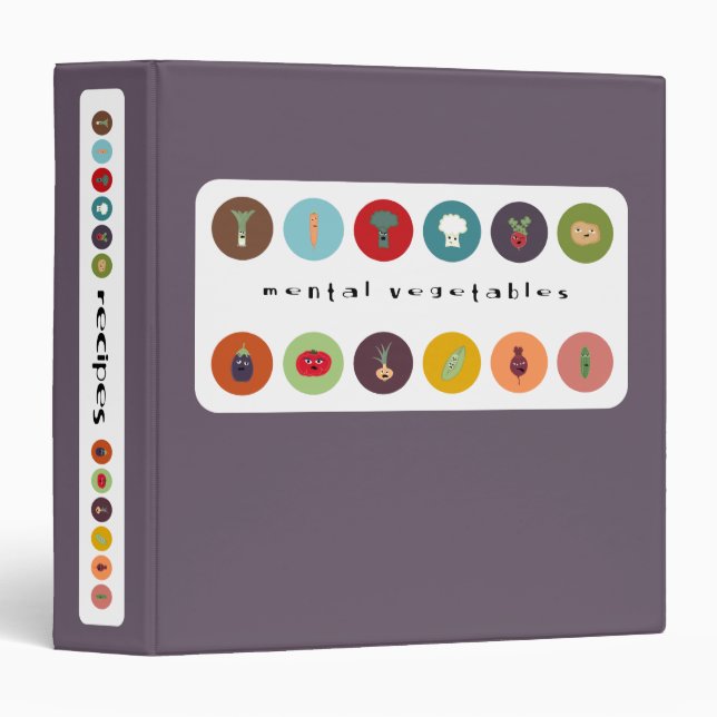 mental vegetables polka recipe binder (Front/Spine)