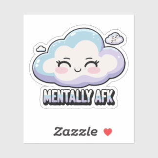Mentally AFK – Brain Offline Custom cut Vinyl Sticker