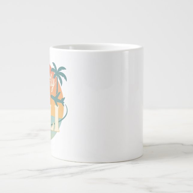 Mentally I’m in Bali – Retro Tropical Mug with Sun (Front)