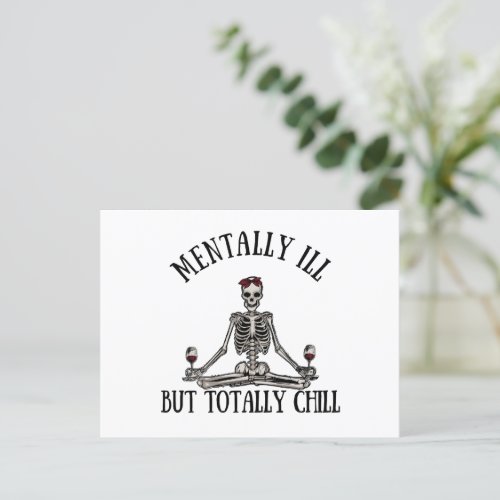 Mentally ill but totally chill holiday postcard